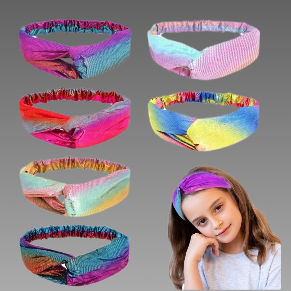 NWT 6pc Colorful Rainbow Headbands Set‎